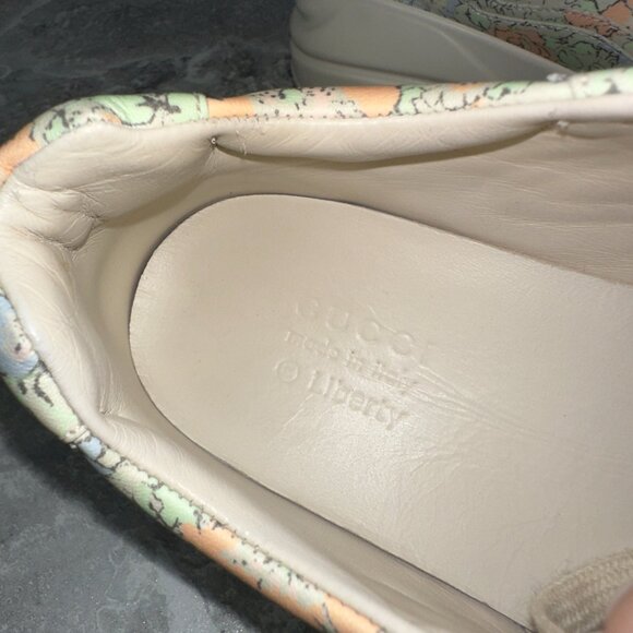 GUCCI Liberty Rhyton Floral Muticolor Canvas Sneaker Leather 8.5 US 38.5 EUR - Picture 15 of 16